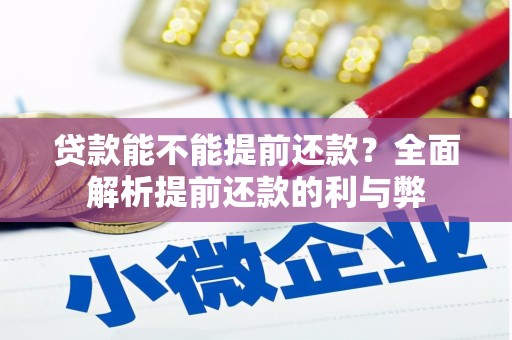 金城江贷款能不能提前还款？全面解析提前还款的利与弊