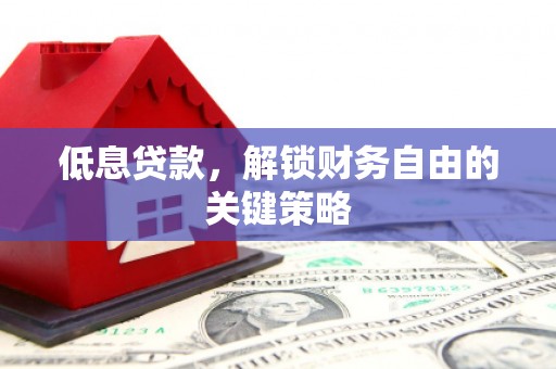 金城江低息贷款，解锁财务自由的关键策略