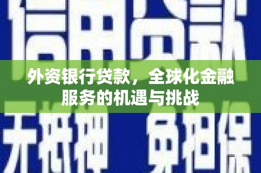 金城江外资银行贷款，全球化金融服务的机遇与挑战