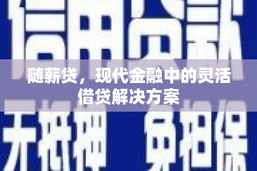 金城江随薪贷，现代金融中的灵活借贷解决方案