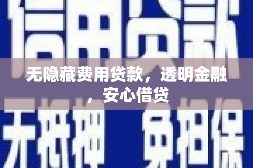 金城江无隐藏费用贷款，透明金融，安心借贷
