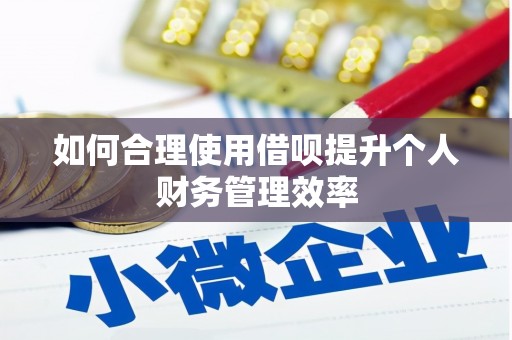 金城江如何合理使用借呗提升个人财务管理效率