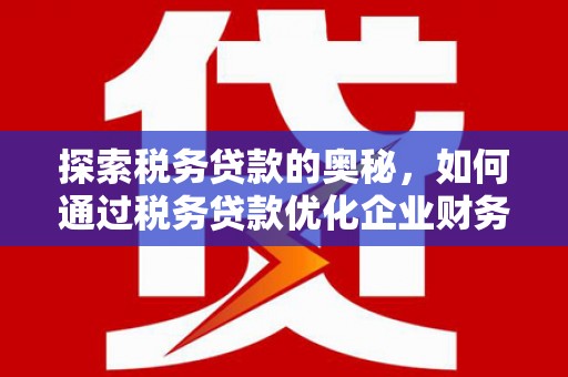 金城江探索税务贷款的奥秘，如何通过税务贷款优化企业财务