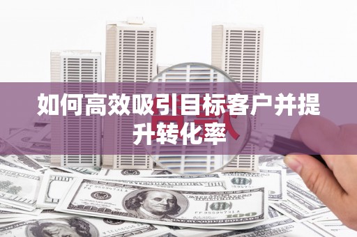 金城江如何高效吸引目标客户并提升转化率