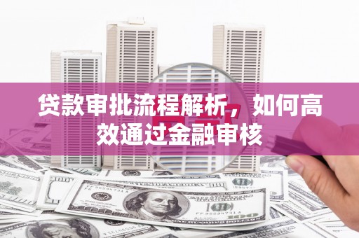 金城江贷款审批流程解析，如何高效通过金融审核