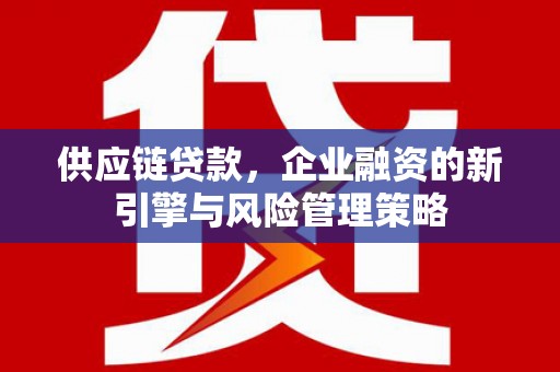 金城江供应链贷款，企业融资的新引擎与风险管理策略