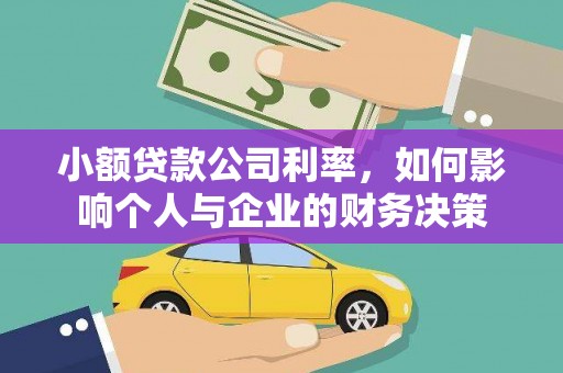 金城江小额贷款公司利率，如何影响个人与企业的财务决策