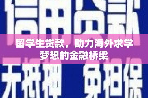金城江留学生贷款，助力海外求学梦想的金融桥梁