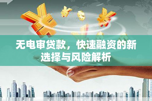 金城江无电审贷款，快速融资的新选择与风险解析