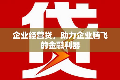 金城江企业经营贷，助力企业腾飞的金融利器