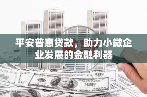 金城江平安普惠贷款，助力小微企业发展的金融利器